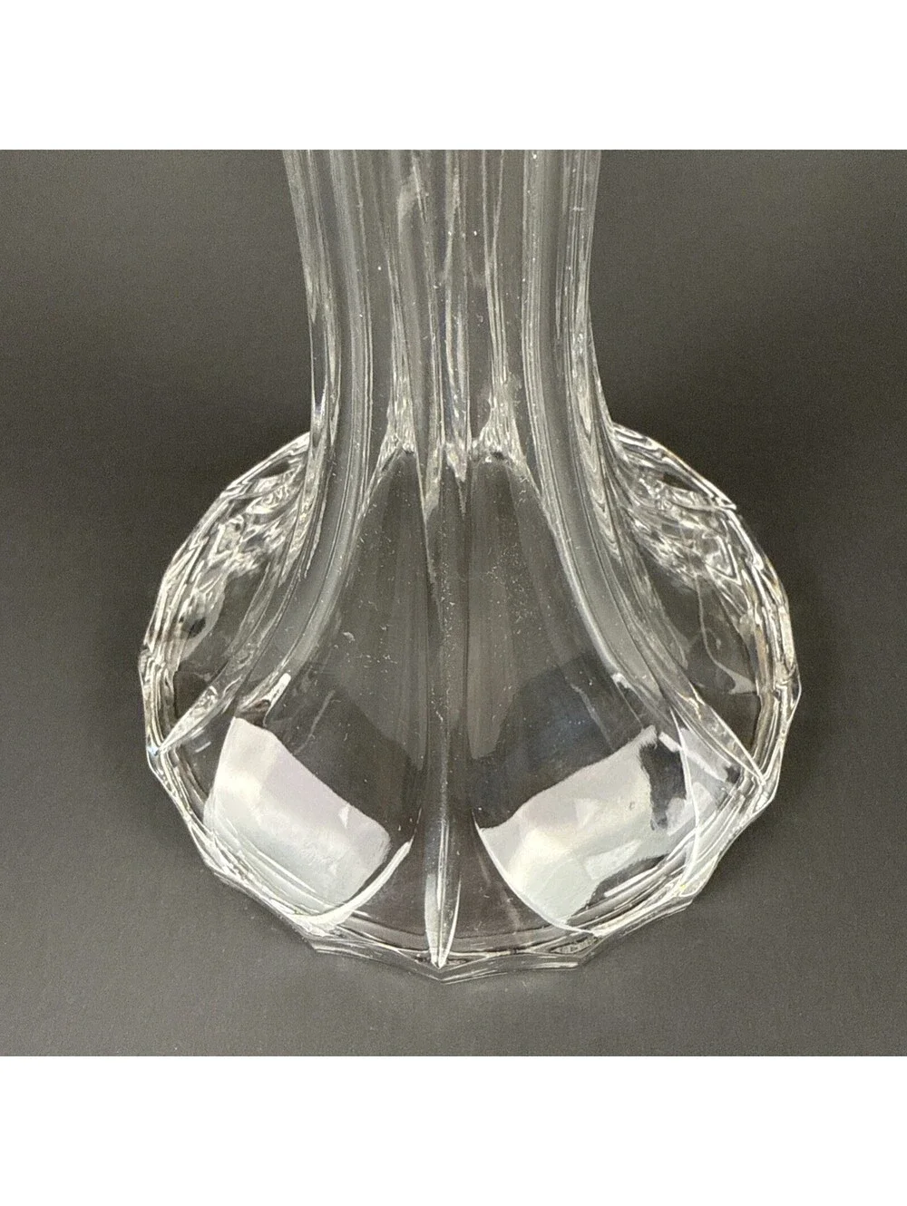 Vtg Hand Cut Crystal Cross & Olive Hurricane Flower Vase Stemmed Centerpiece 18